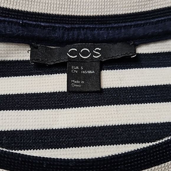 COS Navy & White Oversized Striped Shift dress Small - Picture 10 of 16